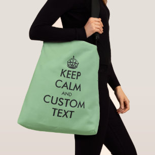 Custom color large Keep Calm cross-body bag