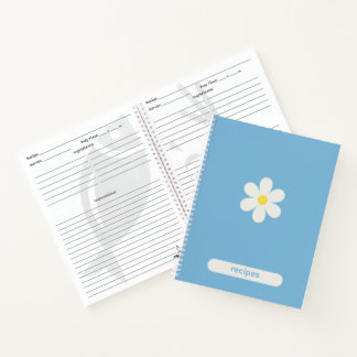 Custom Color Minimalist Daisy Recipe Journal