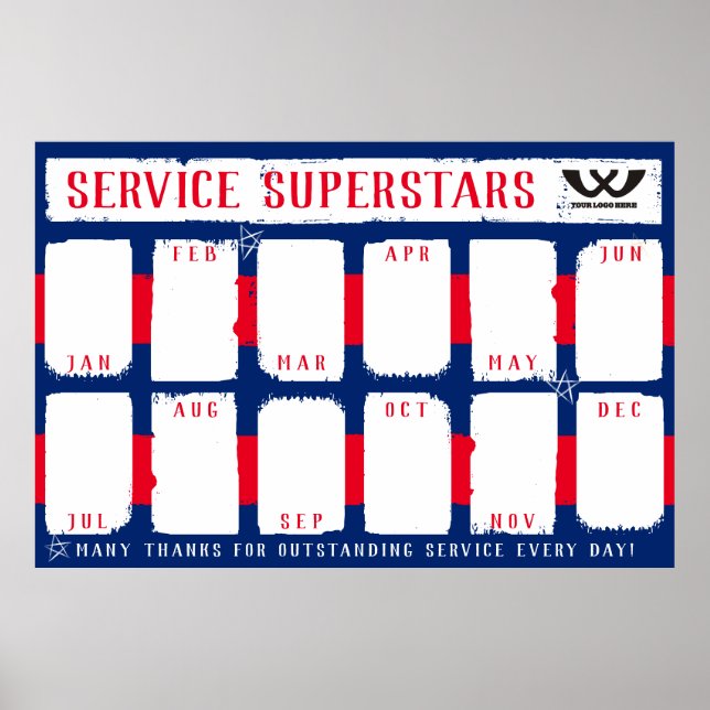 Custom color monthly employee photo recognition po poster (Front)