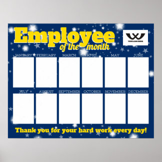 Custom color photo employee of the month display poster