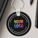 Custom Color Promotional Business Logo Branded Key Ring<br><div class="desc">Easily personalize this coaster with your own company logo or custom image. You can change the background color to match your logo or corporate colors. Custom branded keychains with your business logo are useful and lightweight giveaways for clients and employees while also marketing your business. No minimum order quantity. Design...</div>