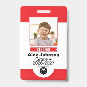 Custom Color School Student Photo Identification ID Badge