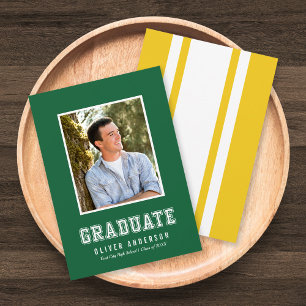 Custom Color Varsity Photo Graduation Announcement