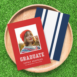 Custom Color Varsity Photo Graduation Announcement