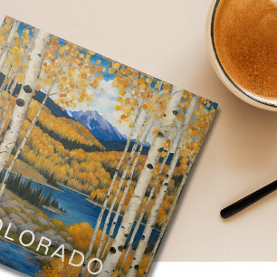 Custom Colorado Aspens Mountains  Tile