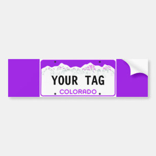 Custom Colorado License Plate bumper sticker