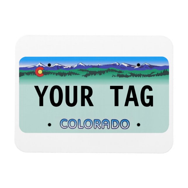 Custom Colorado License Plate magnet (Horizontal)