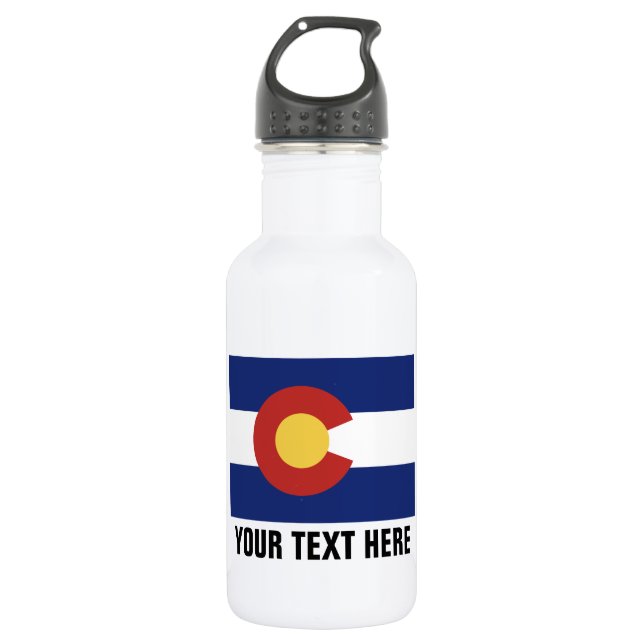 Custom Colorado state flag drink water bottle (Front)