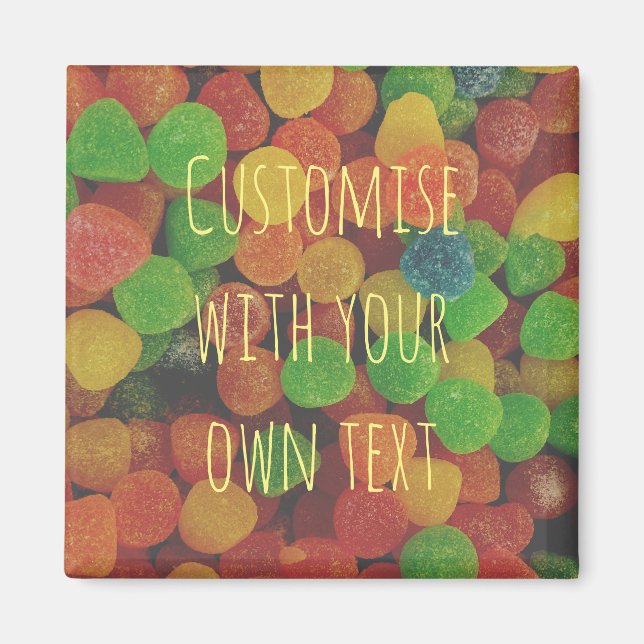 Custom Colorful Gumdrops Candy Magnet (Front)