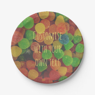 Custom Colorful Gumdrops Candy Paper Plate