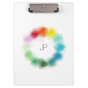 Custom Colorful Monogrammed Modern Elegant Clipboard