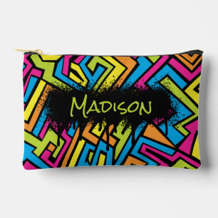 Custom Colorful Neon Graffiti Street Art Pattern  Accessory Pouch