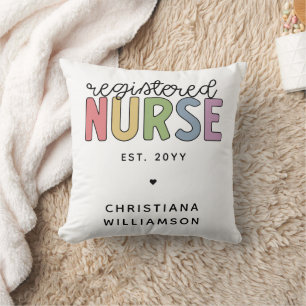 Custom Colorful Registered Nurse RN Graduation Cushion