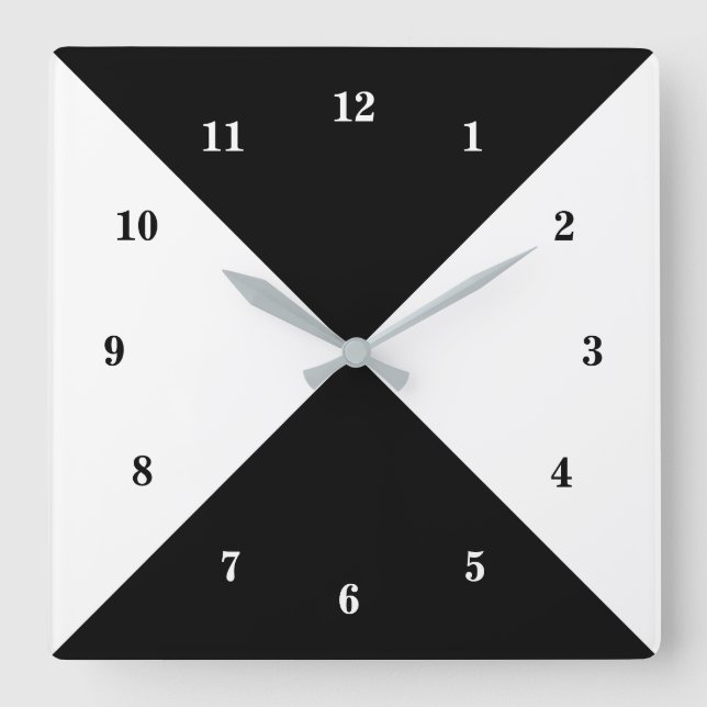 Custom Colors Your Design Wall Clock - Black White (Front)