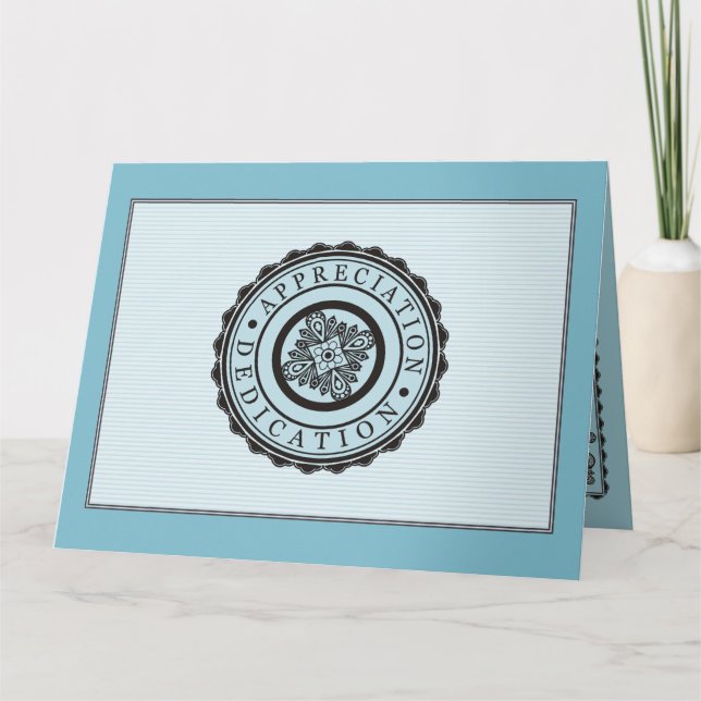 Custom colour 10 year employment service award card (Front)