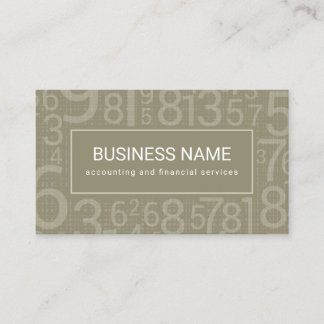Custom Colour Accounting Numbers Modern Accountant Business Card