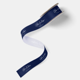 Custom Colour Add Brand Name Script Minimalist Satin Ribbon