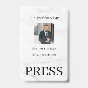 Custom Colour Add Logo Photo Photographer Press Ba ID Badge
