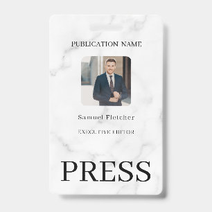 Custom Colour Add Logo Photo Photographer Press Ba ID Badge