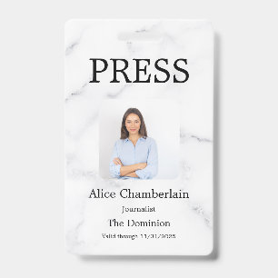 Custom Colour Add Logo Photo Photographer Press Ba ID Badge