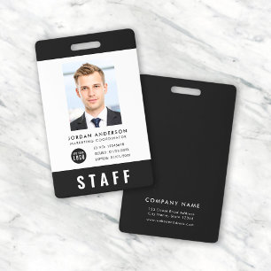 Custom Colour Add Logo Photo STAFF PASS ID Badge