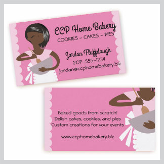 Custom colour African American bakery mixing bowl Business Card