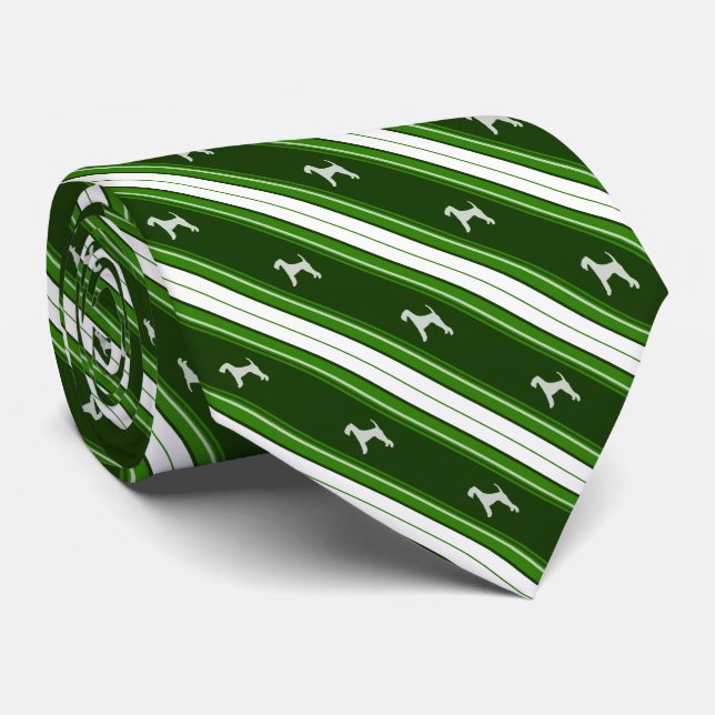 Custom Colour Airedale Terrier Striped Tie (Rolled)