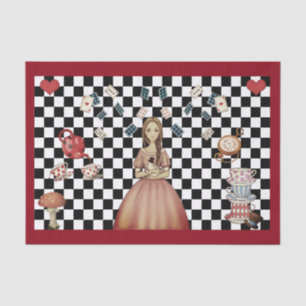 Custom Colour Alice in Wonderland Tea Party Checke Tissue Paper
