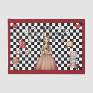 Custom Colour Alice in Wonderland Tea Party Checke Tissue Paper