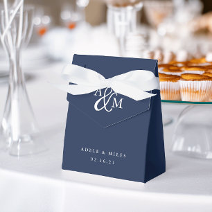 Custom Colour Ampersand Monogram Wedding Favour Box