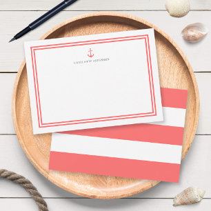 Custom Colour Anchor and White Stripes Personalise Card