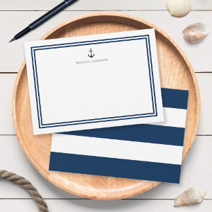Custom Colour Anchor and White Stripes Personalise Card