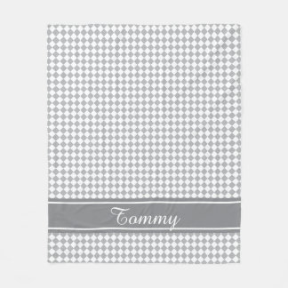 Custom Colour and Name Chequerboard Pattern Fleece Blanket