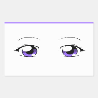 Custom Colour Anime Girl Eyes Rectangular Sticker