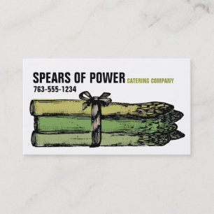 Custom colour asparagus spears chef catering business card