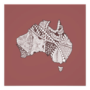 Custom Colour Australia Map Art Photo Print