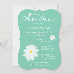 Custom colour background baby shower invitations