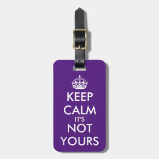 Custom colour background Keep Calm luggage tags