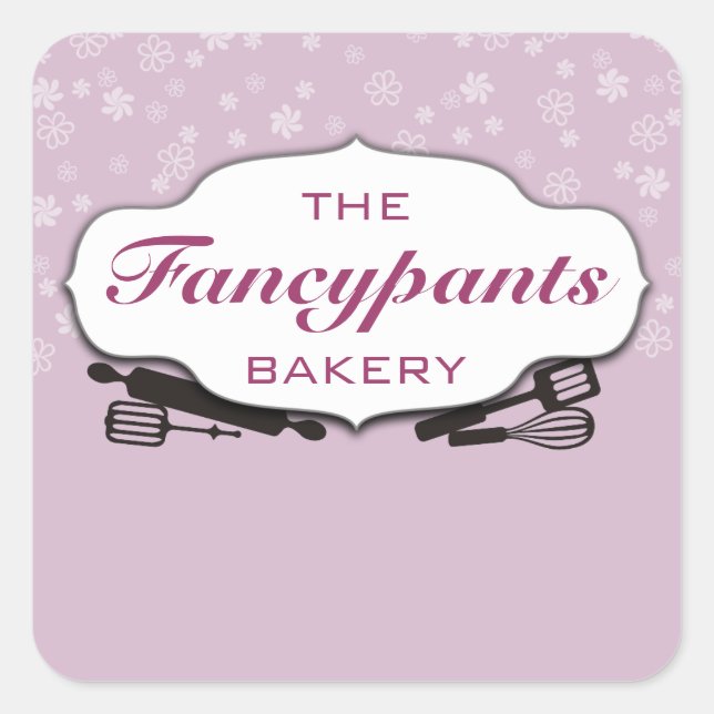 Custom colour baking utensils gift tag label (Front)