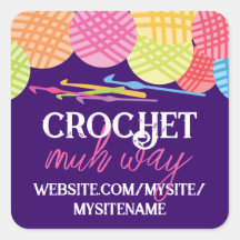 Custom colour balls of yarn crochet hooks labels