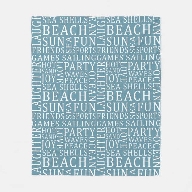 Custom Colour Beach House fleece blanket (Front)