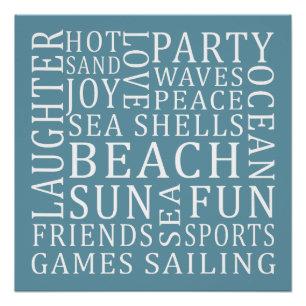 Custom Colour Beach House poster