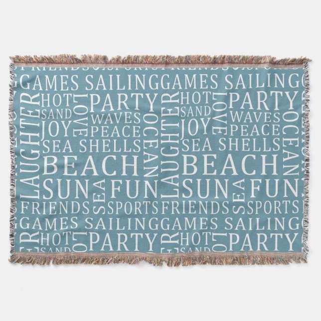Custom Colour Beach House throw blanket (Front)
