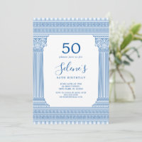 custom colour birthday party with Greek temple