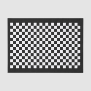 Custom Colour Black/White Chequerboard Check Party Tissue Paper