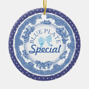 custom colour blue plate special Christmas ornamen Ceramic Tree Decoration