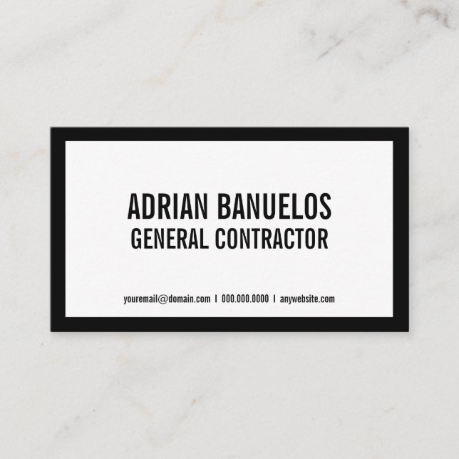 Custom Colour Border Business Card (Front)