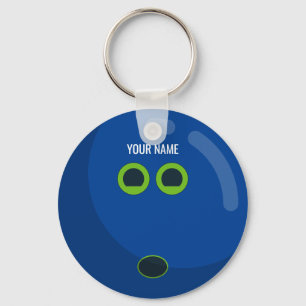 Custom Colour Bowling Balls   Blue & Green Keychai Key Ring