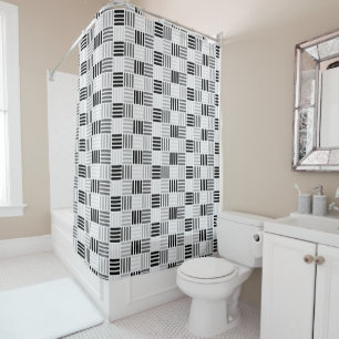 Custom Colour Boxy Crisscross Pattern Shower Curtain