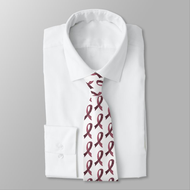 Custom Colour Cause Awareness Ribbon Neck Tie (Tied)
